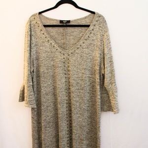 Tan 3/4 Sleeve Dress